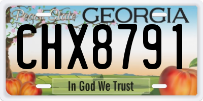 GA license plate CHX8791