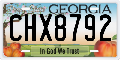 GA license plate CHX8792