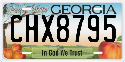 GA license plate CHX8795