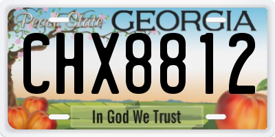 GA license plate CHX8812