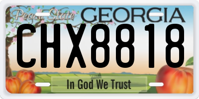 GA license plate CHX8818