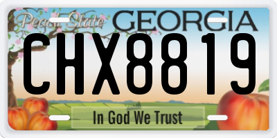 GA license plate CHX8819