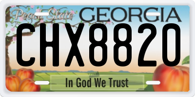 GA license plate CHX8820