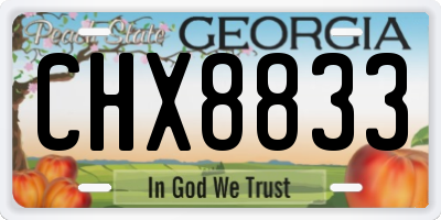 GA license plate CHX8833
