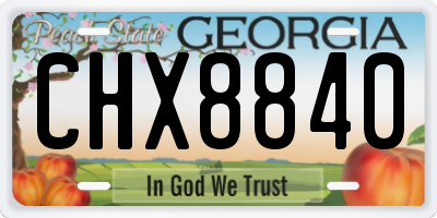 GA license plate CHX8840