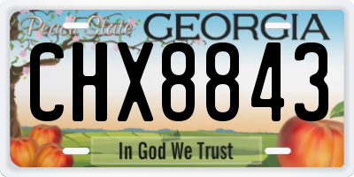 GA license plate CHX8843