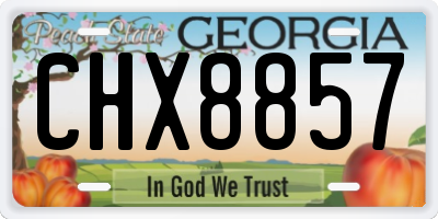 GA license plate CHX8857