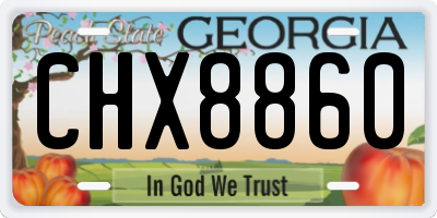 GA license plate CHX8860
