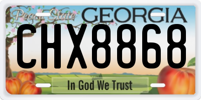 GA license plate CHX8868