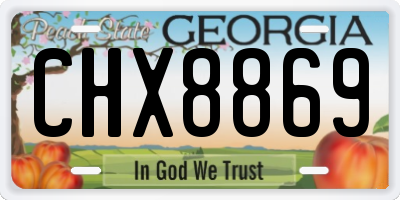 GA license plate CHX8869