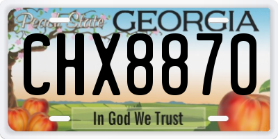 GA license plate CHX8870