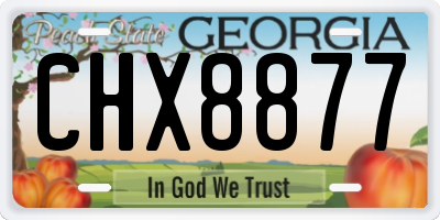 GA license plate CHX8877