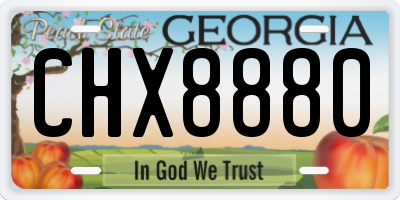 GA license plate CHX8880