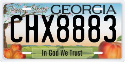 GA license plate CHX8883