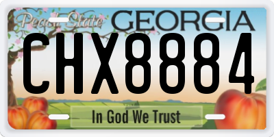 GA license plate CHX8884