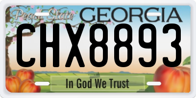 GA license plate CHX8893