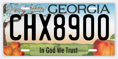 GA license plate CHX8900