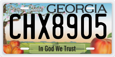 GA license plate CHX8905
