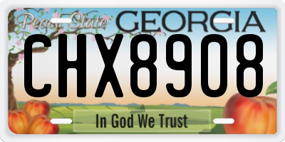 GA license plate CHX8908