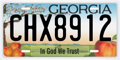 GA license plate CHX8912