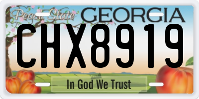 GA license plate CHX8919