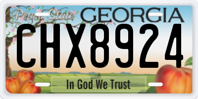 GA license plate CHX8924