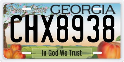 GA license plate CHX8938