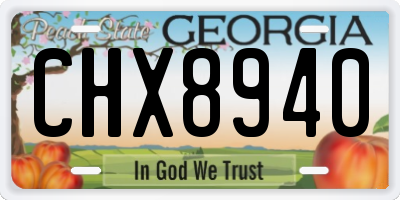GA license plate CHX8940