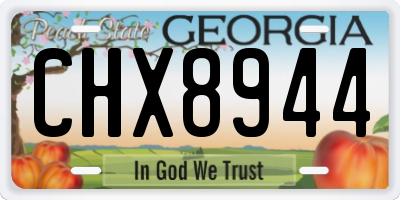 GA license plate CHX8944