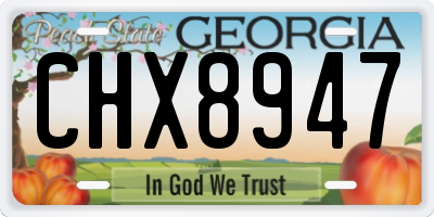 GA license plate CHX8947
