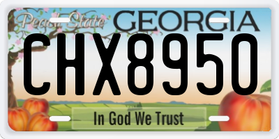 GA license plate CHX8950