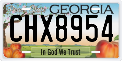GA license plate CHX8954