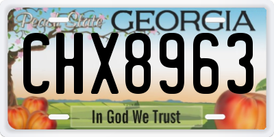 GA license plate CHX8963