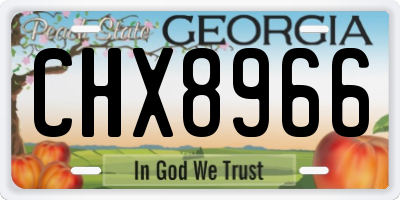 GA license plate CHX8966
