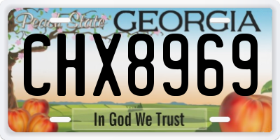 GA license plate CHX8969