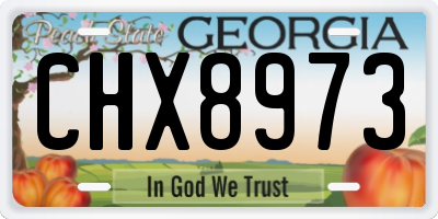 GA license plate CHX8973