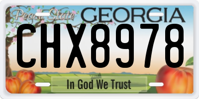 GA license plate CHX8978