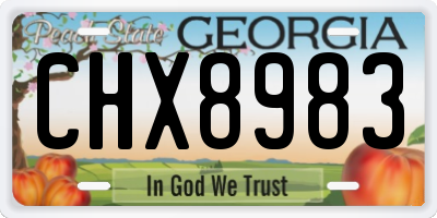 GA license plate CHX8983
