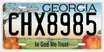 GA license plate CHX8985