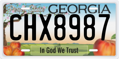 GA license plate CHX8987