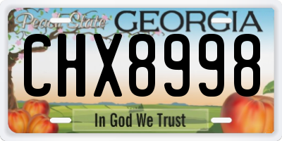 GA license plate CHX8998