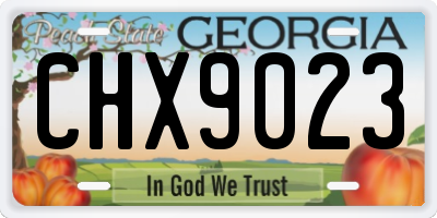 GA license plate CHX9023