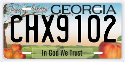 GA license plate CHX9102