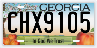 GA license plate CHX9105