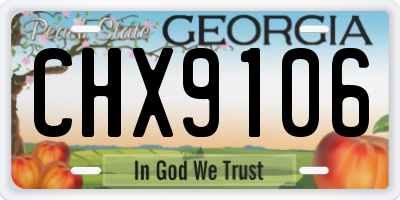 GA license plate CHX9106