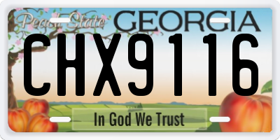 GA license plate CHX9116