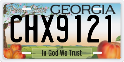 GA license plate CHX9121