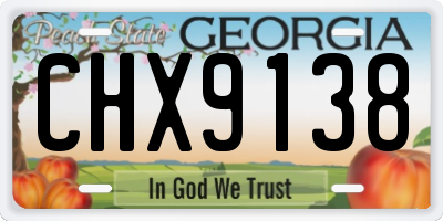 GA license plate CHX9138