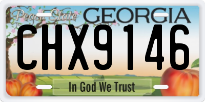 GA license plate CHX9146