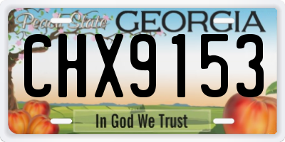 GA license plate CHX9153